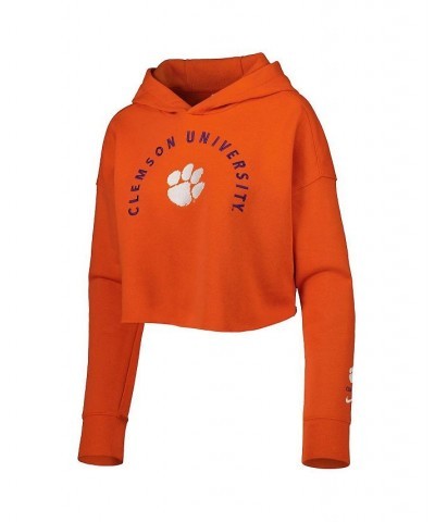 Women's Orange Clemson Tigers 2-Hit Cropped Pullover Hoodie Orange $38.22 Sweatshirts