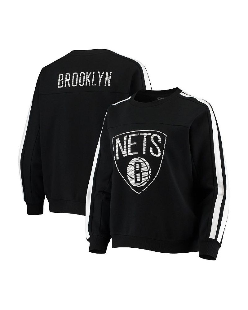 Women's Black Brooklyn Nets Perforated Logo Pullover Sweatshirt Black $39.74 Sweatshirts