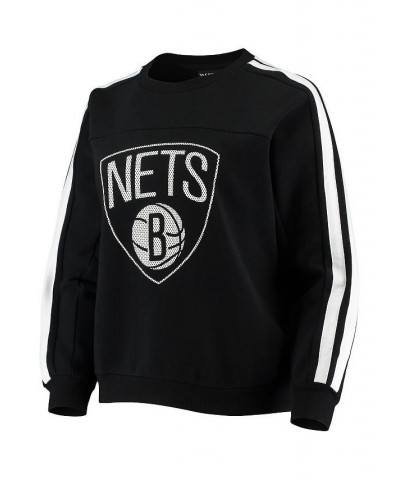 Women's Black Brooklyn Nets Perforated Logo Pullover Sweatshirt Black $39.74 Sweatshirts