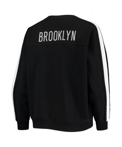 Women's Black Brooklyn Nets Perforated Logo Pullover Sweatshirt Black $39.74 Sweatshirts