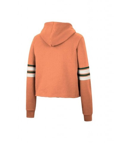 Women's Orange Miami Hurricanes Retro Cropped Pullover Hoodie Orange $36.71 Sweatshirts