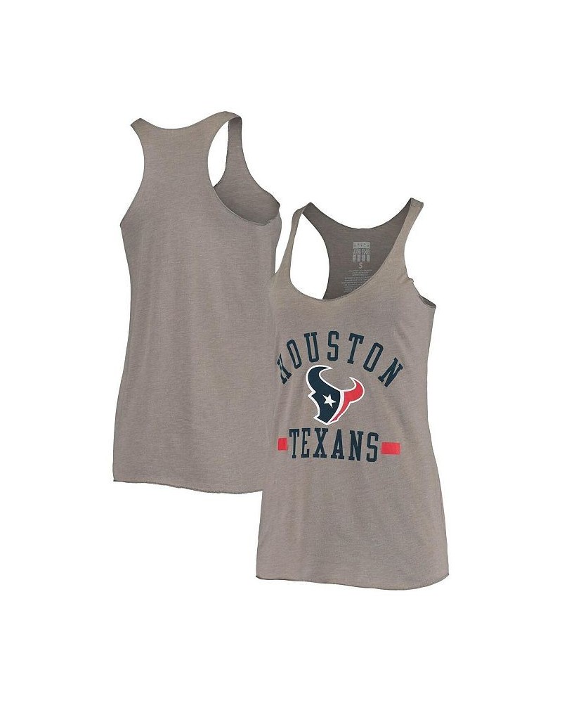 Women's Heathered Charcoal Houston Texans Racerback Tank Top Heathered Charcoal $18.19 Tops