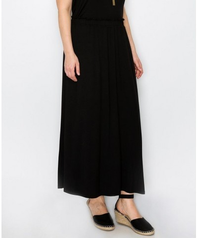 Plus Size Elastic Waist Maxi Skirts Black $23.92 Skirts