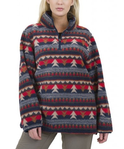 Women's Pattern Sherpa Pullover Navajo $26.94 Sweaters