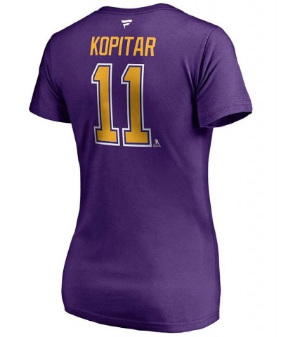 Women's Anze Kopitar Purple Los Angeles Kings 2020/21 Special Edition Authentic Stack Name Number V-Neck T-shirt Purple $21.4...