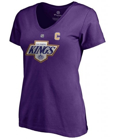 Women's Anze Kopitar Purple Los Angeles Kings 2020/21 Special Edition Authentic Stack Name Number V-Neck T-shirt Purple $21.4...