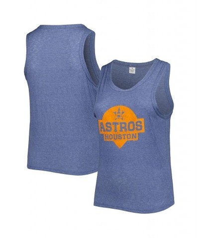 Women's Navy Houston Astros Plus Size High Neck Tri-Blend Tank Top Navy $30.00 Tops