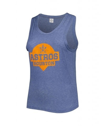 Women's Navy Houston Astros Plus Size High Neck Tri-Blend Tank Top Navy $30.00 Tops