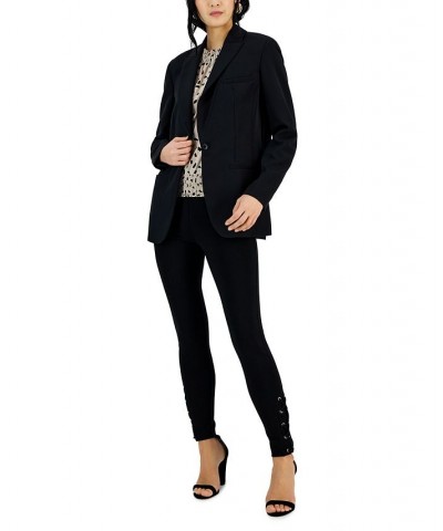 Women's Ponte Lace-Up Skinny Pants Black $25.87 Pants