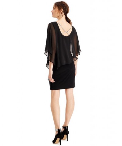 Rhinestone-Trim Chiffon Popover Dress Black $36.49 Dresses