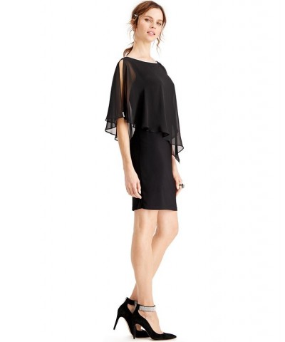 Rhinestone-Trim Chiffon Popover Dress Black $36.49 Dresses