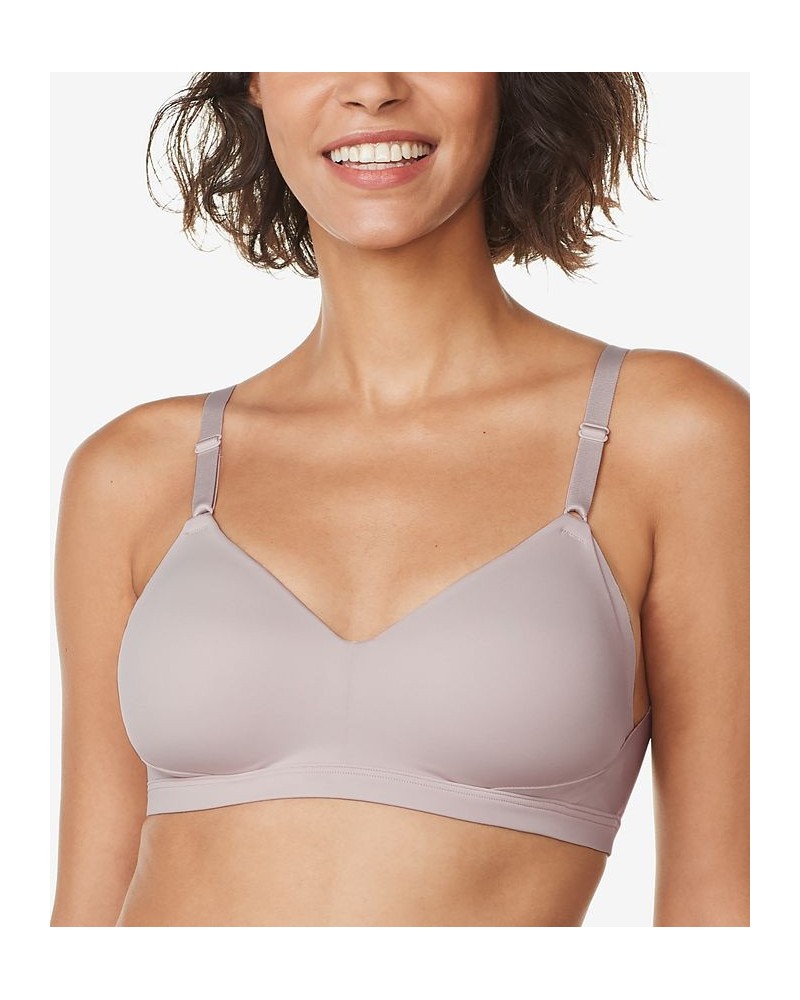 Warners No Side Effects Underarm and Back-Smoothing Comfort Wireless Lift T-Shirt Bra RN2231A Brown $11.76 Bras