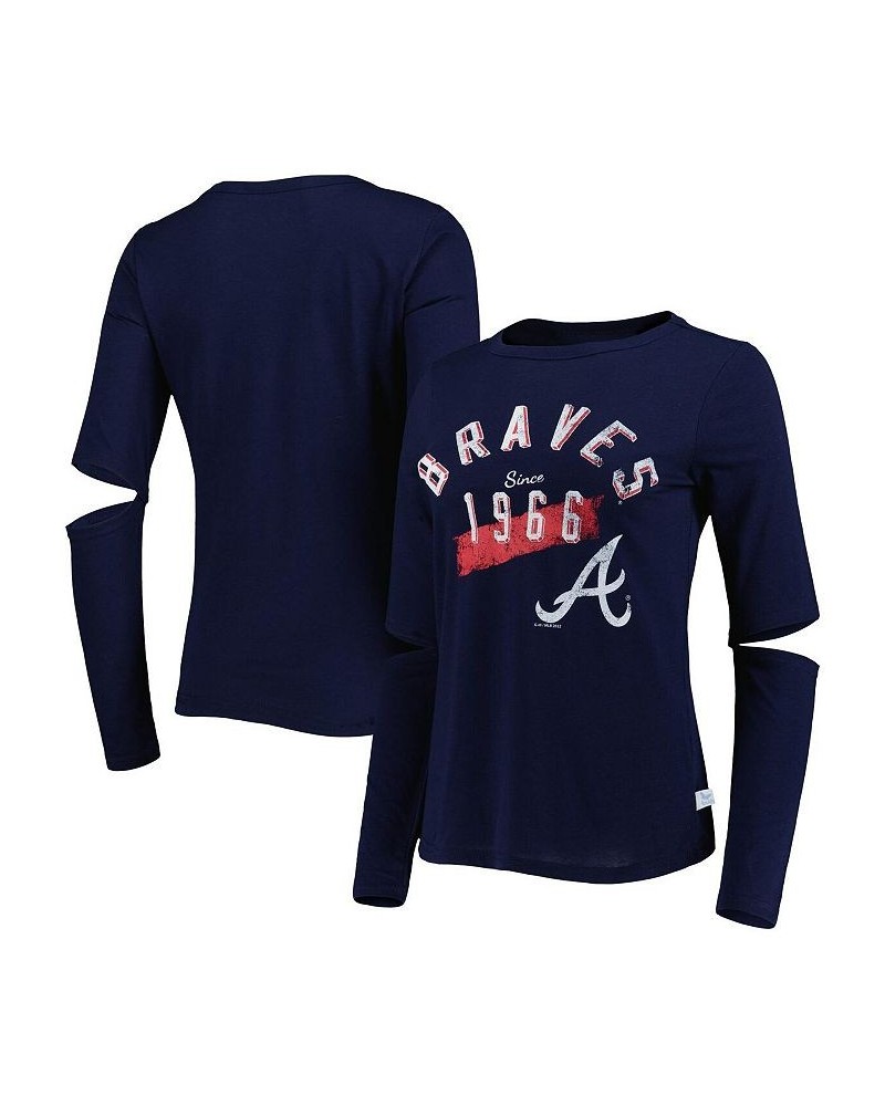 Women's Navy Atlanta Braves Formation Long Sleeve T-shirt Navy $28.49 Tops