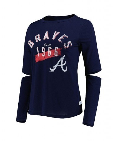 Women's Navy Atlanta Braves Formation Long Sleeve T-shirt Navy $28.49 Tops