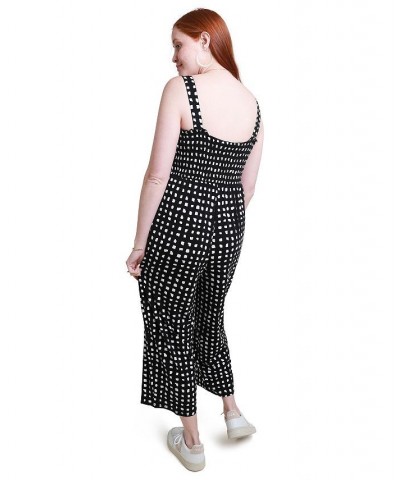 Women's Maternity Smocked Bodice Jumpsuit Abstract Check $41.04 Pants