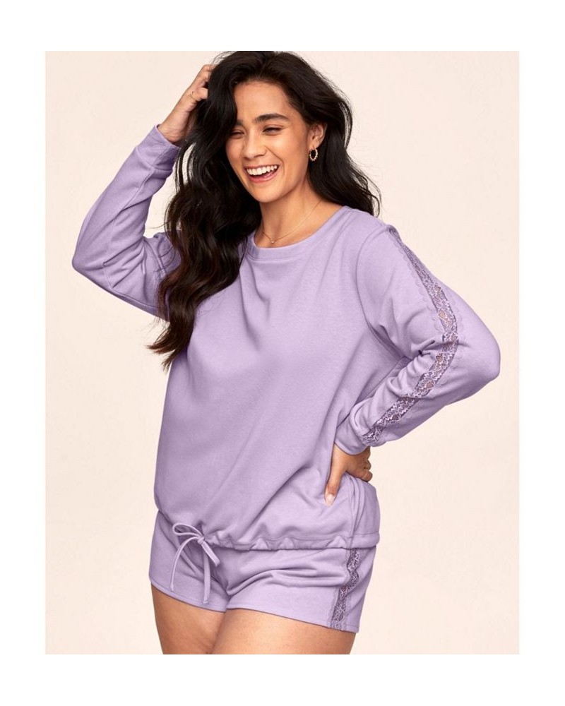 Alexia Women's Plus-Size Sweatshirt & Short Loungewear Set Medium purple $29.38 Sleepwear