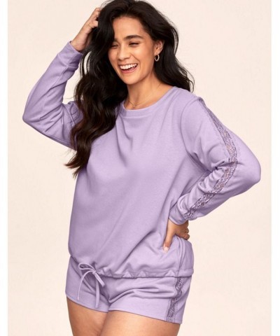 Alexia Women's Plus-Size Sweatshirt & Short Loungewear Set Medium purple $29.38 Sleepwear