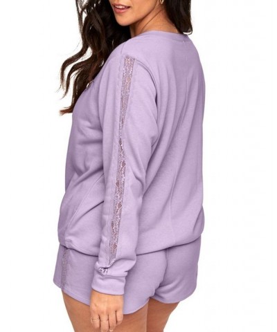 Alexia Women's Plus-Size Sweatshirt & Short Loungewear Set Medium purple $29.38 Sleepwear