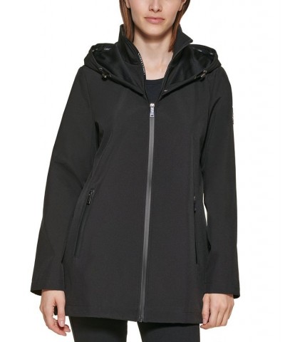 Women's Hooded Raincoat Black $38.54 Coats