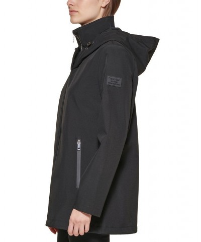 Women's Hooded Raincoat Black $38.54 Coats