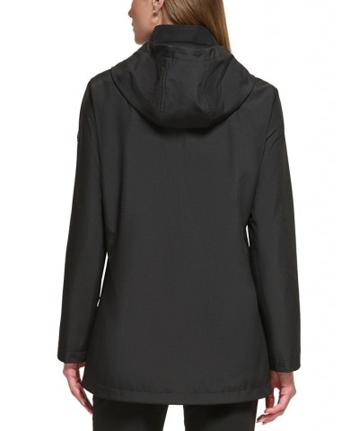 Women's Hooded Raincoat Black $38.54 Coats