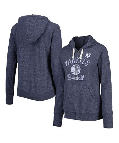 Women's Navy New York Yankees Training Camp Tri-Blend Full-Zip Hoodie Navy $32.80 Sweatshirts