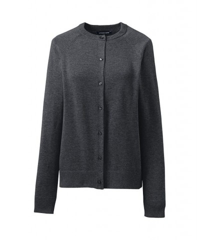 School Uniform Women's Cotton Modal Cardigan Sweater Coal heather $30.57 Sweaters