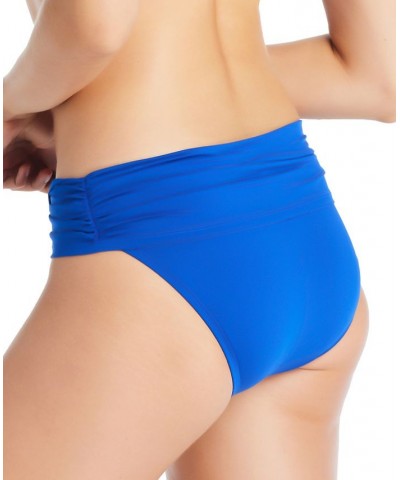 Ring-Neckline Bikini Top & Draped High-Waist Bottoms Cobalt $24.68 Swimsuits