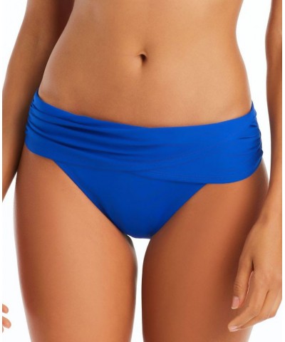 Ring-Neckline Bikini Top & Draped High-Waist Bottoms Cobalt $24.68 Swimsuits