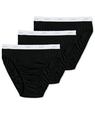 Classics French Cut Underwear 3 Pack 9480 9481 Extended Sizes Black $12.47 Panty