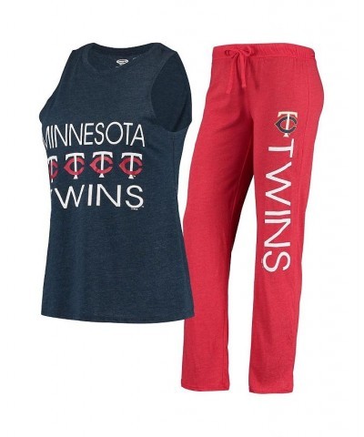 Women's Red Navy Minnesota Twins Meter Muscle Tank Top and Pants Sleep Set Red, Navy $26.65 Pajama