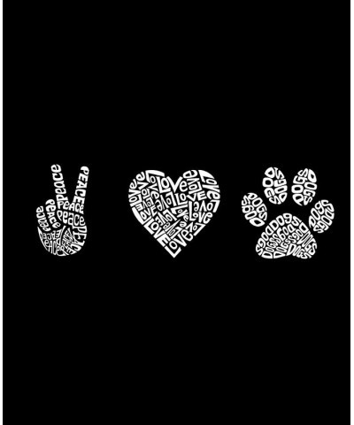 Women's Peace Love Dogs Word Art V-neck T-shirt Black $14.70 Tops