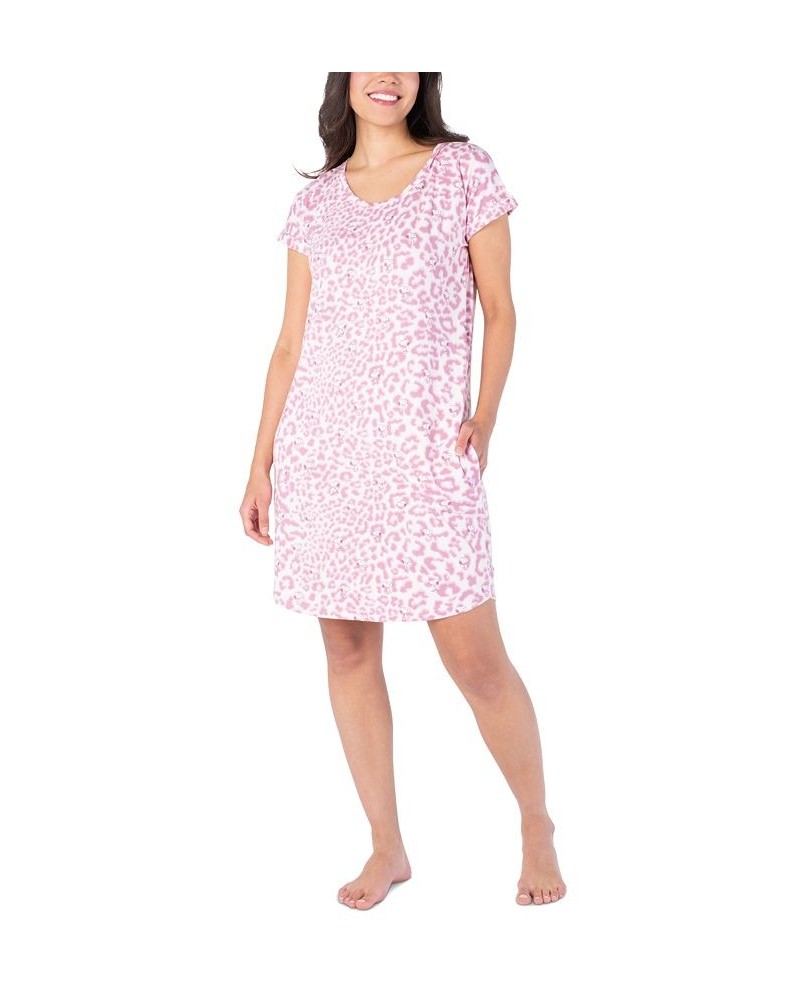 Women's Leopard-Print Snoopy Sleep Shirt Pink $17.88 Sleepwear