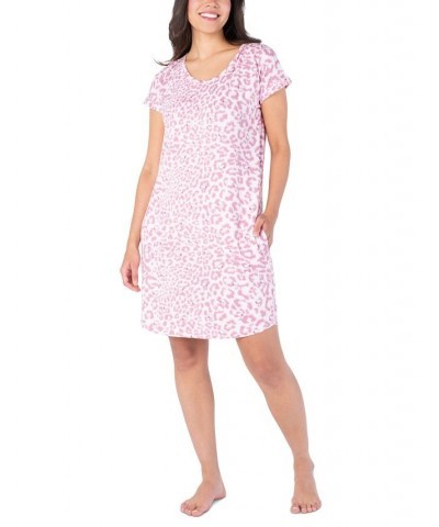 Women's Leopard-Print Snoopy Sleep Shirt Pink $17.88 Sleepwear