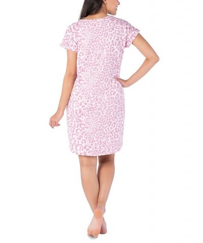 Women's Leopard-Print Snoopy Sleep Shirt Pink $17.88 Sleepwear