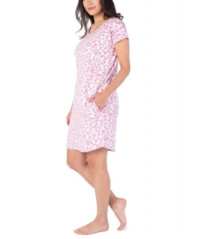 Women's Leopard-Print Snoopy Sleep Shirt Pink $17.88 Sleepwear