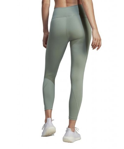 Women's Optime Training High Rise 7/8 Leggings Silver Green $27.95 Pants