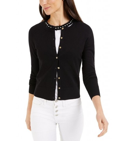 Women's Button Cardigan Deep Black $16.19 Sweaters