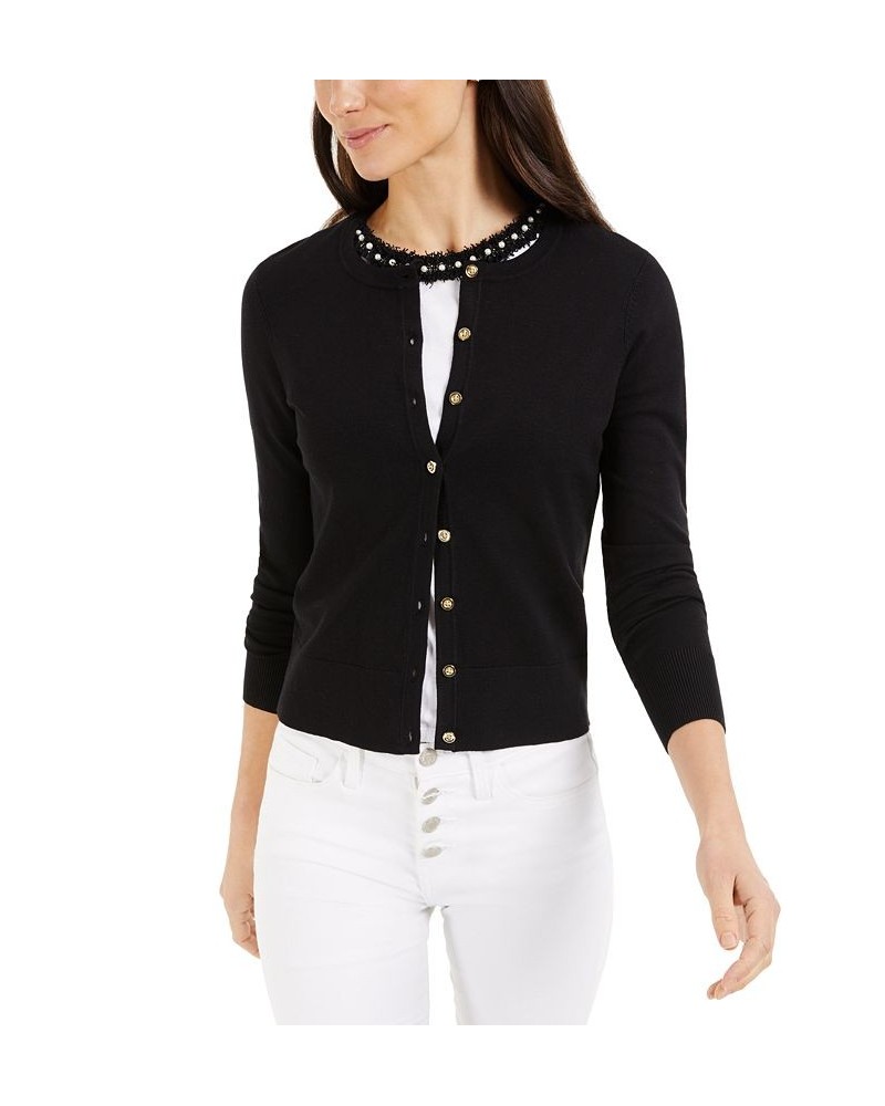 Women's Button Cardigan Deep Black $16.19 Sweaters