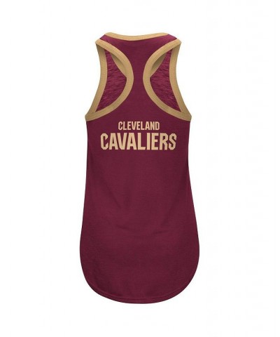 Women's Wine Cleveland Cavaliers Showdown Scoop-Neck Racerback Tank Top Wine $18.40 Tops