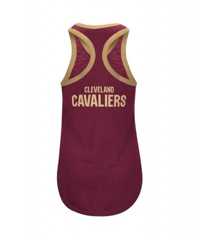 Women's Wine Cleveland Cavaliers Showdown Scoop-Neck Racerback Tank Top Wine $18.40 Tops