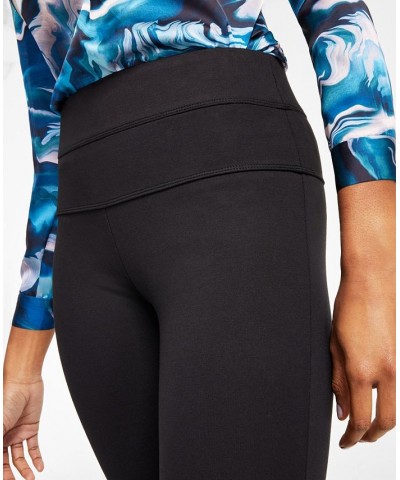 Women's Compression High-Rise Seamed Waistband Leggings Anne Black $25.26 Pants