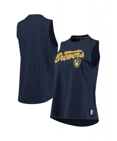 Women's Navy Milwaukee Brewers Marcie Tank Top Navy $30.79 Tops