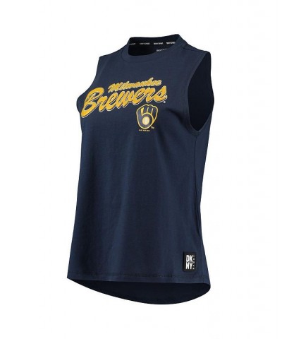 Women's Navy Milwaukee Brewers Marcie Tank Top Navy $30.79 Tops