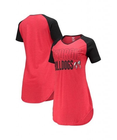 Women's Red Black Georgia Bulldogs Raglan V-Neck Nightshirt Red, Black $23.10 Pajama