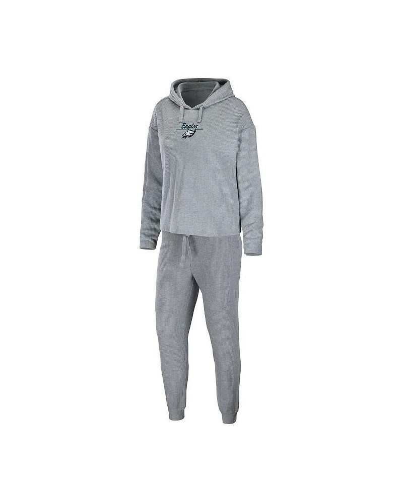 Women's Heathered Gray Philadelphia Eagles Pullover Hoodie and Pants Lounge Set Heathered Gray $49.50 Pajama