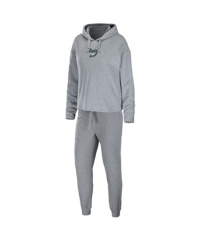 Women's Heathered Gray Philadelphia Eagles Pullover Hoodie and Pants Lounge Set Heathered Gray $49.50 Pajama