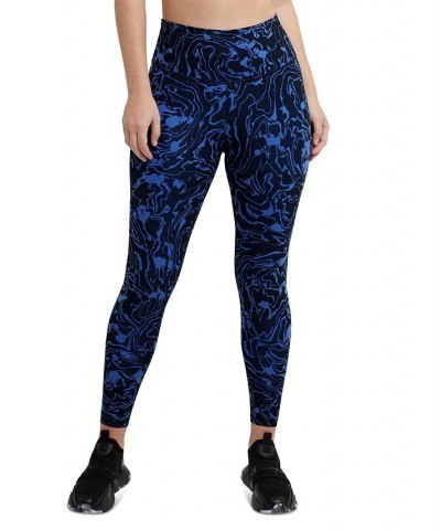 Women's Sport Soft Touch Printed 7/8 Leggings Marble Wave Black $33.00 Pants