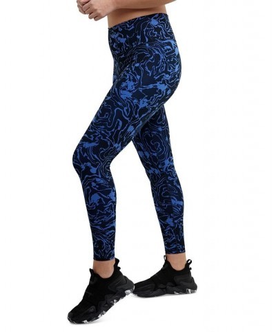 Women's Sport Soft Touch Printed 7/8 Leggings Marble Wave Black $33.00 Pants