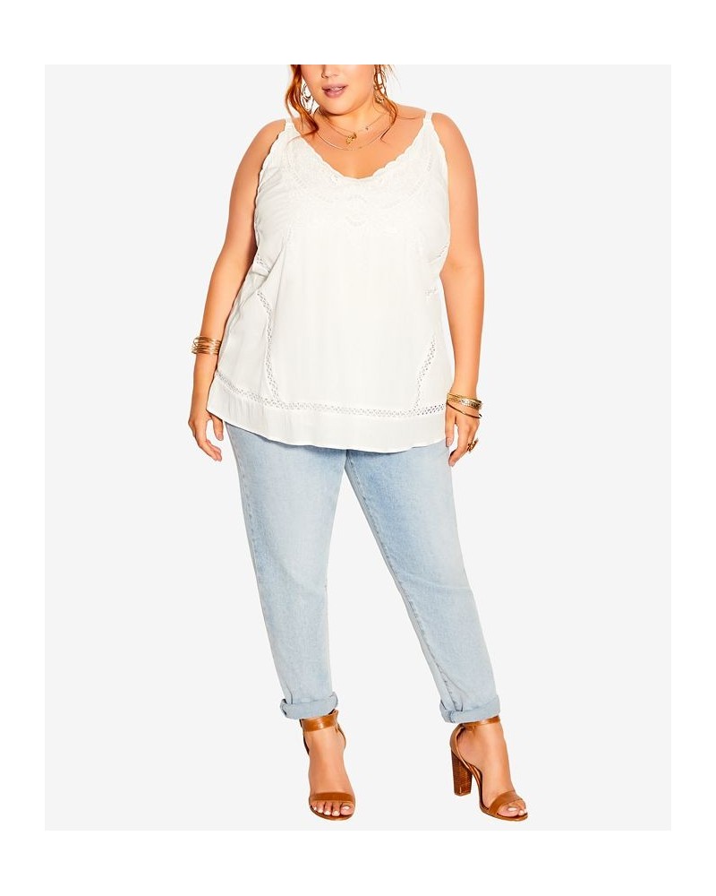 Trendy Plus Size Softly Sweet V-neck Top Ivory $30.24 Tops